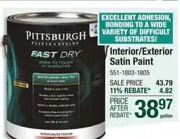 Menards Interior/Exterior Satin Paint offer