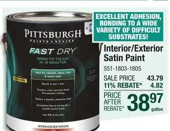 Menards Interior/Exterior Satin Paint offer