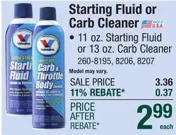 Menards Starting Fluid or Carb Cleaner offer