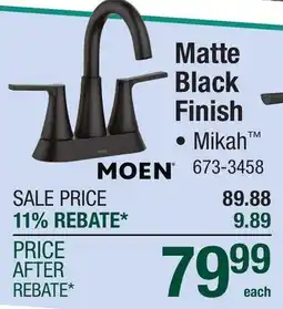 Menards Matte Black Finish offer