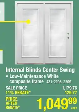 Menards Internal Blinds Center Swing offer