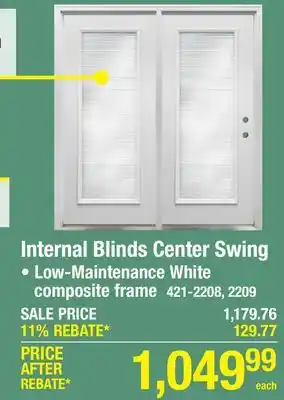 Menards Internal Blinds Center Swing offer