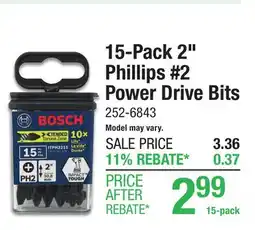 Menards 15-Pack 2 Phillips #2 Power Drive Bits offer