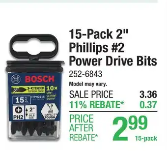 Menards 15-Pack 2 Phillips #2 Power Drive Bits offer