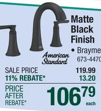 Menards Matte Black Finish offer
