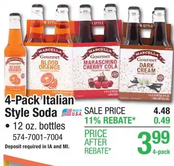 Menards 4-Pack Italian Style Soda offer