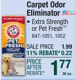 Menards Carpet Odor Eliminator offer