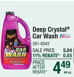 Menards Deep Crystal Car Wash offer