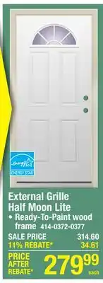 Menards External Grille Half Moon Lite offer