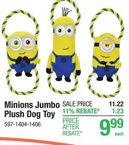 Menards Minions Jumbo Plush Dog Toy offer