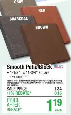 Menards Smooth Patio Block offer