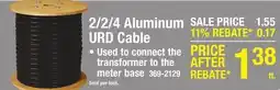 Menards 2/2/4 Aluminum URD Cable offer