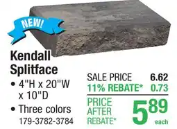 Menards Kendall Splitface offer