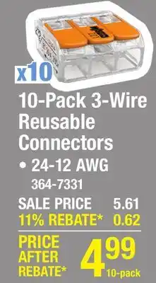 Menards 10-Pack 3-Wire Reusable Connectors offer