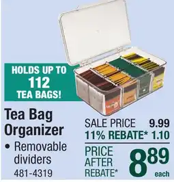 Menards Tea Bag Organizer offer