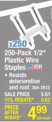 Menards 250-Pack 1/2 Plastic Wire Staples offer