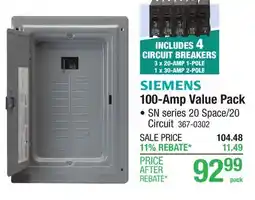 Menards 100-Amp Value Pack offer