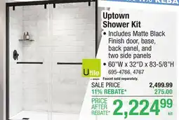 Menards Uptown Shower Kit offer