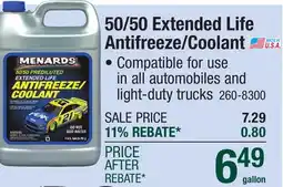 Menards 50/50 Extended Life Antifreeze/Coolant offer