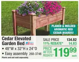 Menards Cedar Elevated Garden Bed offer