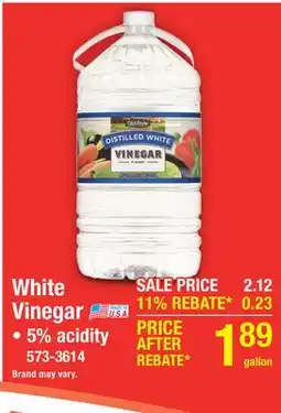 Menards White Vinegar offer