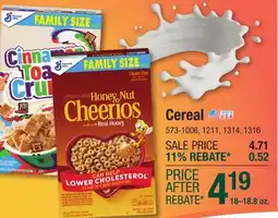 Menards Cereal offer