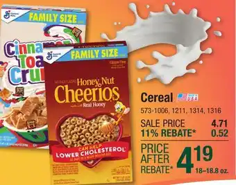 Menards Cereal offer