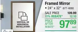 Menards Framed Mirror offer
