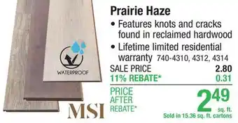 Menards Prairie Haze offer