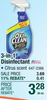 Menards 3-in-1 Disinfectant offer