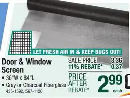 Menards Door & Window Screen offer