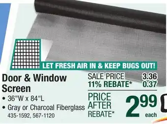Menards Door & Window Screen offer