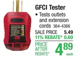Menards GFCI Tester offer