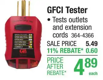 Menards GFCI Tester offer