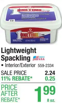 Menards Lightweight Spackling offer