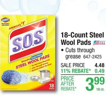 Menards 18-Count Steel Wool Pads offer
