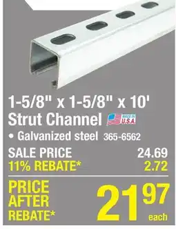 Menards 1-5/8 x 1-5/8 x 10' Strut Channel offer