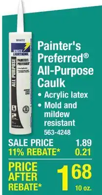 Menards Painter's Preferred All-Purpose Caulk offer
