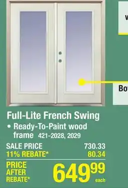 Menards Full-Lite French Swing offer