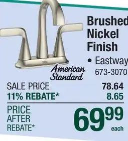 Menards Brushed Nickel Finish offer