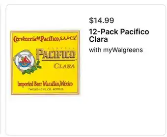 Walgreens 12-Pack Pacifico Clara offer