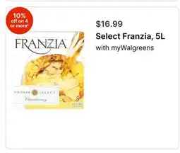 Walgreens Select Franzia, 5L offer