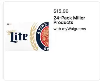 Walgreens 24-Pack Miller Products offer