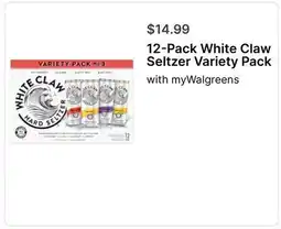 Walgreens 12-Pack White Claw Seltzer Variety Pack offer