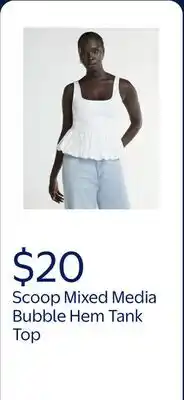 Walmart Scoop Women's Mixed Media Bubble Hem Tank Top, Sizes XS-XXL offer