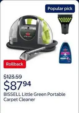 Walmart BISSELL Little Green Portable Carpet Cleaner, 3369 offer