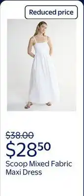 Walmart Scoop Women's Mixed Fabric Maxi Dress, Sizes XS-XXL offer
