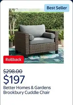 Walmart Better Homes & Gardens Brookbury Cuddle Chair - Gray offer