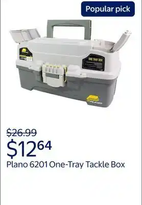 Walmart Plano 6201 One-Tray Tackle Box, Bait Storage, Extending Cantilever-tray Design offer
