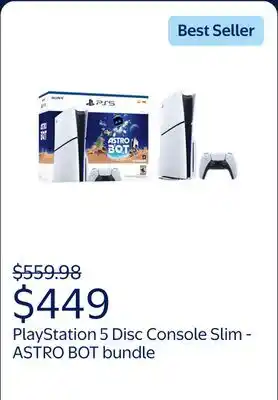 Walmart PlayStation 5 Disc Console Slim - ASTRO BOT bundle offer